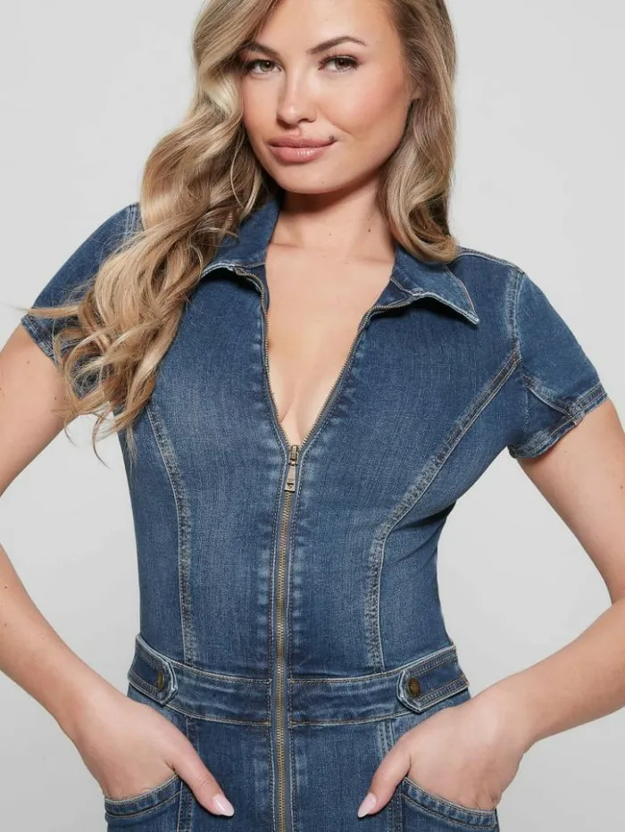 Women GUESS Jeans and Denim Gemma Denim Jumpsuit Blue Spirit