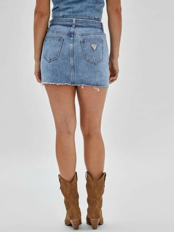 Women GUESS Jeans and Denim GUESS Originals Belted Denim Skirt Go Kitty Medium Wash Women GUESS Jeans and Denim GUESS Originals Belted Denim Skirt Go Kitty Medium Wash