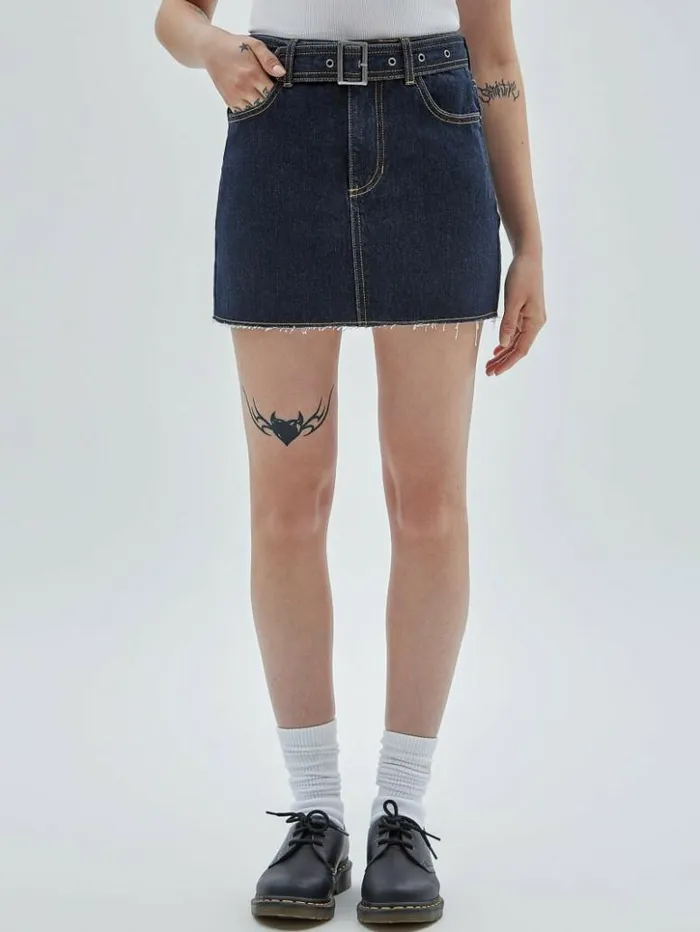 Women GUESS Jeans and Denim GUESS Originals Belted Denim Skirt Go Vintage Dark Wash Women GUESS Jeans and Denim GUESS Originals Belted Denim Skirt Go Vintage Dark Wash