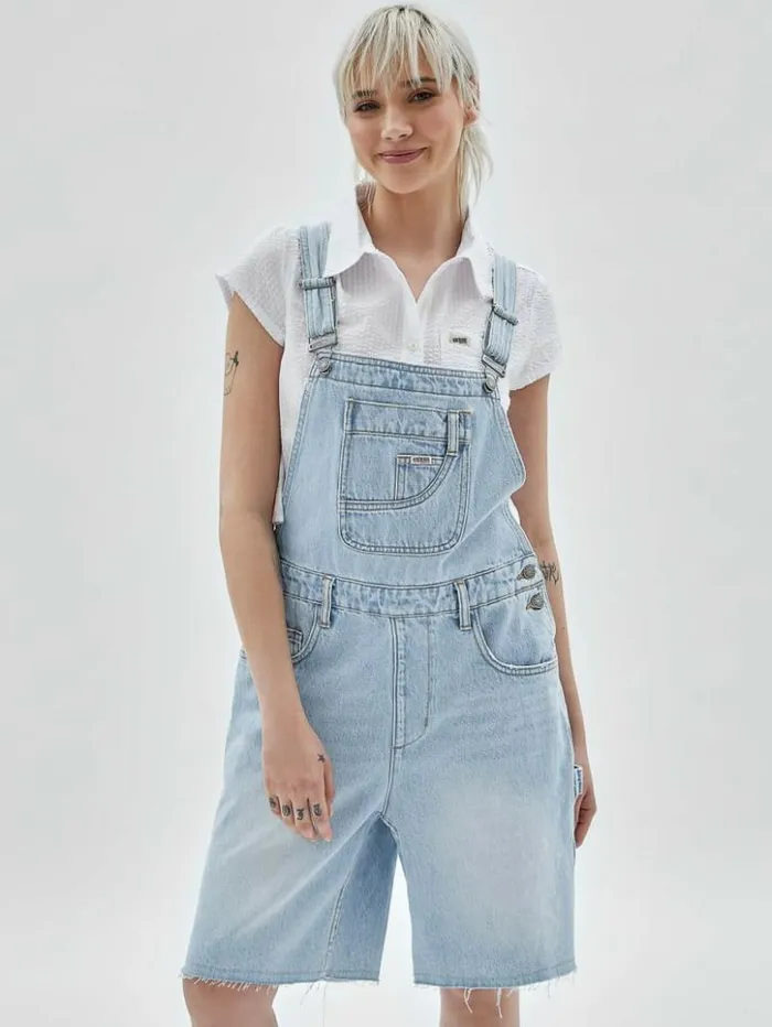 Women GUESS Jeans and Denim GUESS Originals Carpenter Shortalls Go Fez Lt Wash Women GUESS Jeans and Denim GUESS Originals Carpenter Shortalls Go Fez Lt Wash