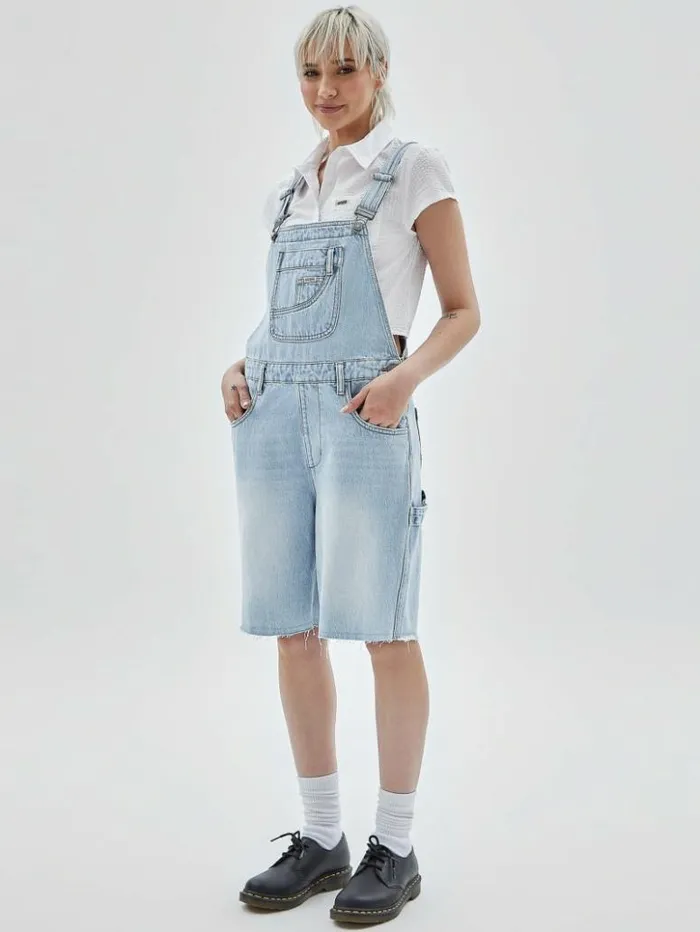 Women GUESS Jeans and Denim GUESS Originals Carpenter Shortalls Go Fez Lt Wash Women GUESS Jeans and Denim GUESS Originals Carpenter Shortalls Go Fez Lt Wash