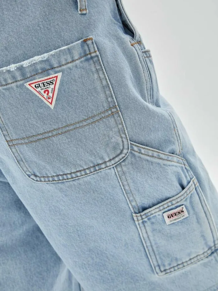 Women GUESS Jeans and Denim GUESS Originals Carpenter Shortalls Go Fez Lt Wash Women GUESS Jeans and Denim GUESS Originals Carpenter Shortalls Go Fez Lt Wash