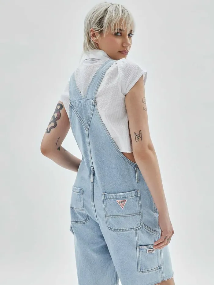 Women GUESS Jeans and Denim GUESS Originals Carpenter Shortalls Go Fez Lt Wash Women GUESS Jeans and Denim GUESS Originals Carpenter Shortalls Go Fez Lt Wash