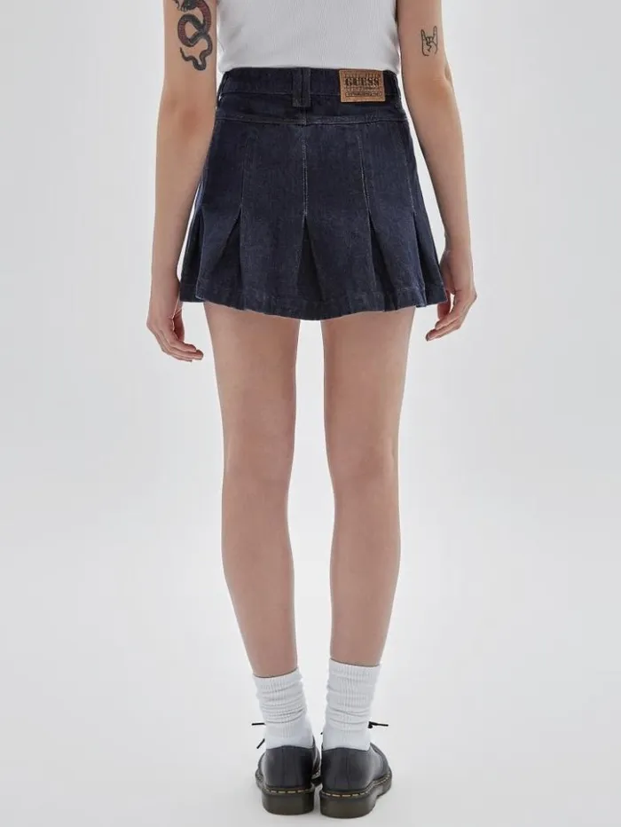 Women GUESS Jeans and Denim GUESS Originals Denim Tennis Skirt Go Pleated Dark Wash Women GUESS Jeans and Denim GUESS Originals Denim Tennis Skirt Go Pleated Dark Wash