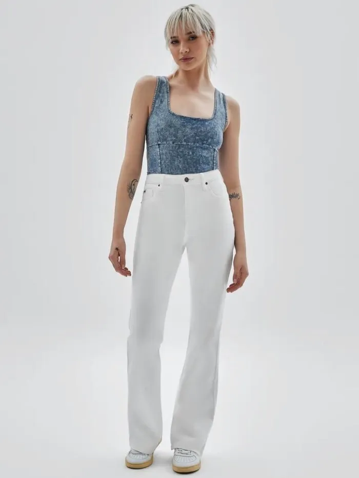 Women GUESS Jeans and Denim GUESS Originals Kit Bootcut Jeans Go Aged White Wash Women GUESS Jeans and Denim GUESS Originals Kit Bootcut Jeans Go Aged White Wash