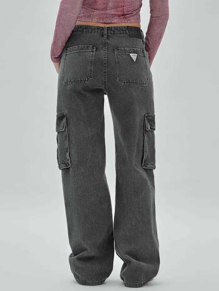 Women GUESS Jeans and Denim GUESS Originals Kit Cargo Distressed Jeans Go Washed Grey Women GUESS Jeans and Denim GUESS Originals Kit Cargo Distressed Jeans Go Washed Grey