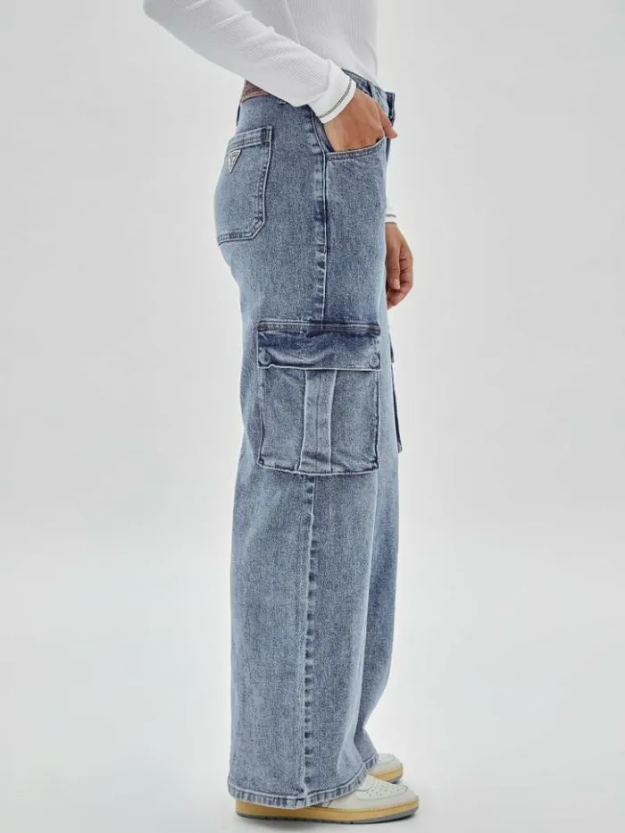 Women GUESS Jeans and Denim GUESS Originals Kit Cargo Jeans Go Donna Medium Wash Women GUESS Jeans and Denim GUESS Originals Kit Cargo Jeans Go Donna Medium Wash