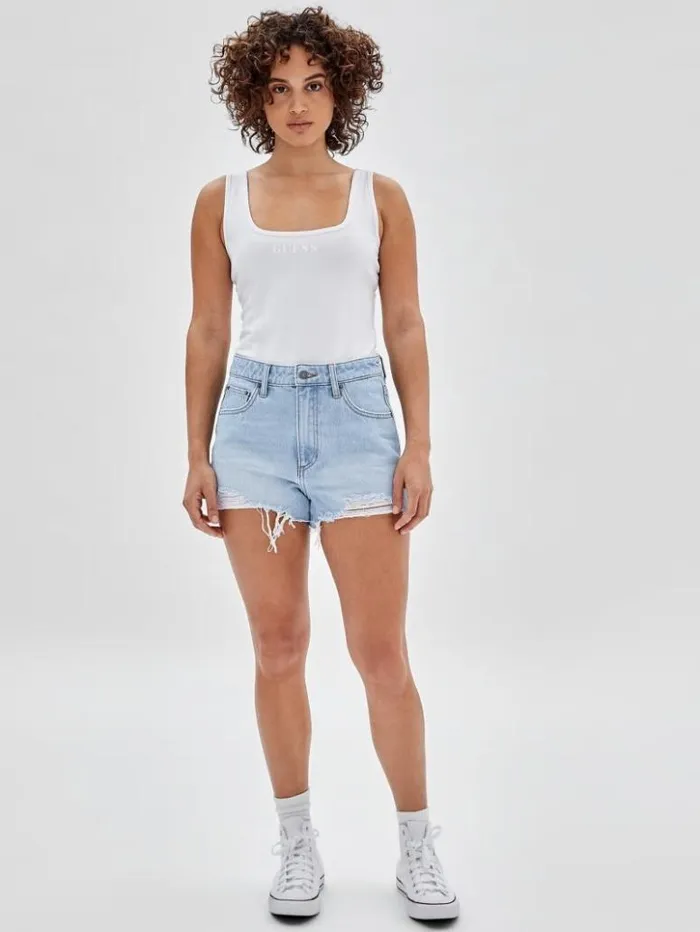 Women GUESS Jeans and Denim GUESS Originals Kit Destroyed Denim Shorts Go Fez Lt Wash Women GUESS Jeans and Denim GUESS Originals Kit Destroyed Denim Shorts Go Fez Lt Wash