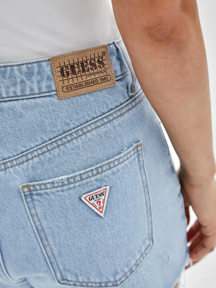 Women GUESS Jeans and Denim GUESS Originals Kit Destroyed Denim Shorts Go Fez Lt Wash Women GUESS Jeans and Denim GUESS Originals Kit Destroyed Denim Shorts Go Fez Lt Wash