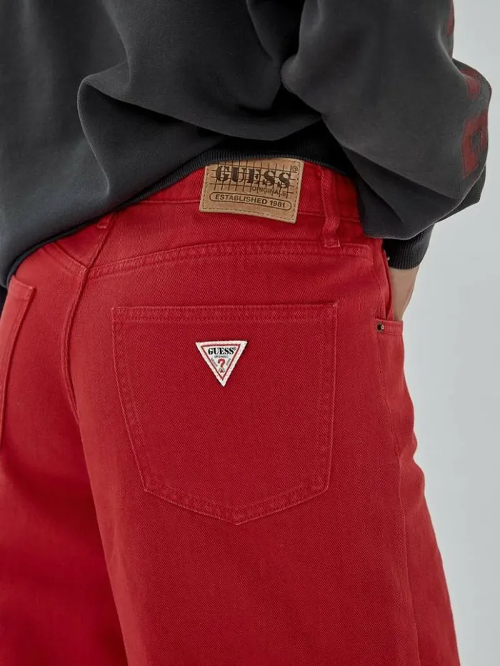 Women GUESS Jeans and Denim GUESS Originals Kit Wide Leg Carpenter Jeans Go Chili Red Wash Women GUESS Jeans and Denim GUESS Originals Kit Wide Leg Carpenter Jeans Go Chili Red Wash