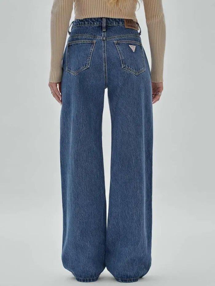 Women GUESS Jeans and Denim GUESS Originals Patch Pocket Wide Leg Jeans Go Astrid Medium Wash Women GUESS Jeans and Denim GUESS Originals Patch Pocket Wide Leg Jeans Go Astrid Medium Wash