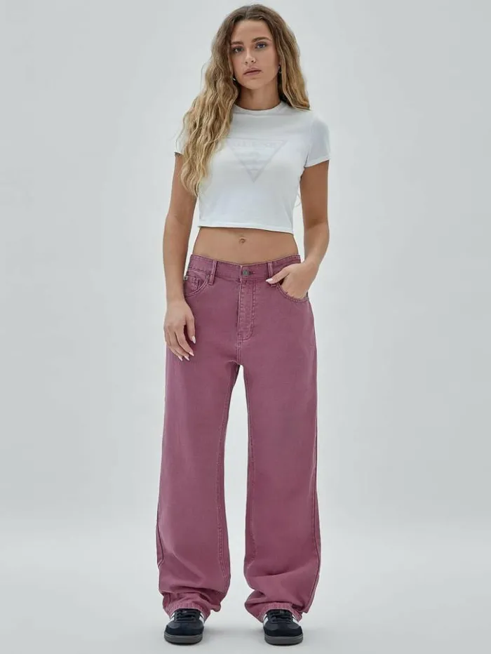 Women GUESS Jeans and Denim GUESS Originals Relaxed Canvas Pants Distressed Damson Multi Women GUESS Jeans and Denim GUESS Originals Relaxed Canvas Pants Distressed Damson Multi