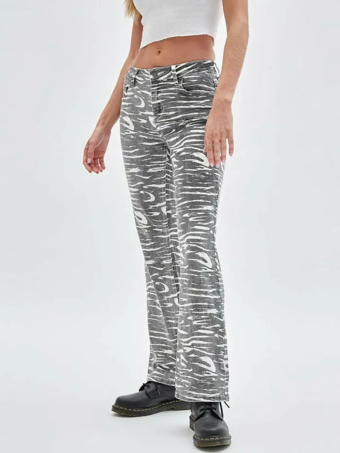 Women GUESS Jeans and Denim GUESS Originals Zebra Bootcut Jeans Jet Black Multi Women GUESS Jeans and Denim GUESS Originals Zebra Bootcut Jeans Jet Black Multi