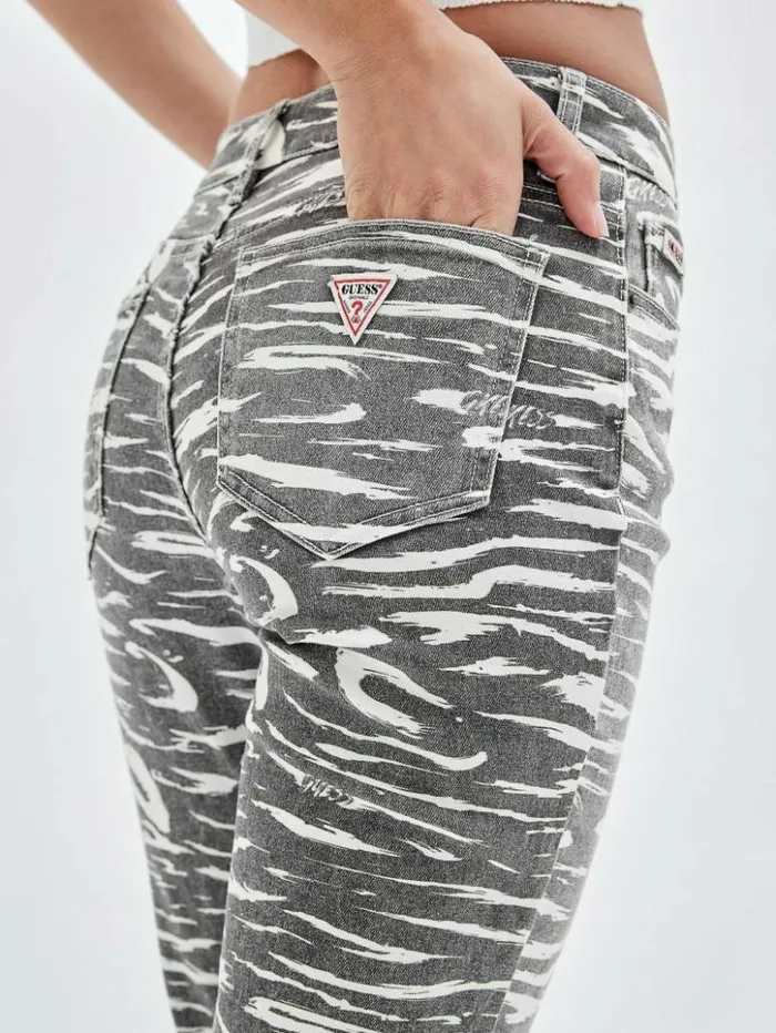 Women GUESS Jeans and Denim GUESS Originals Zebra Bootcut Jeans Jet Black Multi Women GUESS Jeans and Denim GUESS Originals Zebra Bootcut Jeans Jet Black Multi
