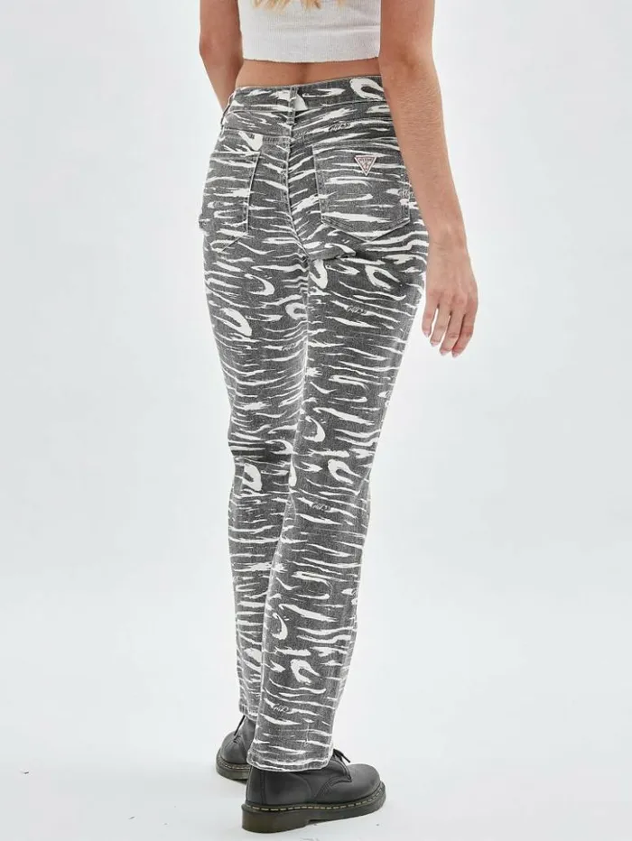 Women GUESS Jeans and Denim GUESS Originals Zebra Bootcut Jeans Jet Black Multi Women GUESS Jeans and Denim GUESS Originals Zebra Bootcut Jeans Jet Black Multi