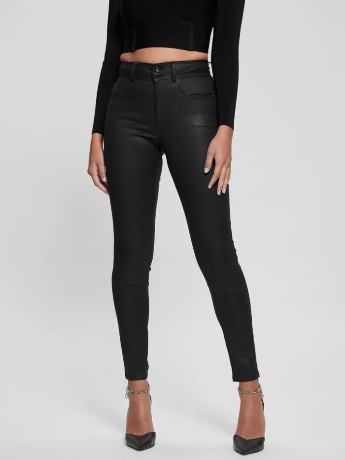Women GUESS Jeans and Denim HighRise Shape Up Jeans Coated Black