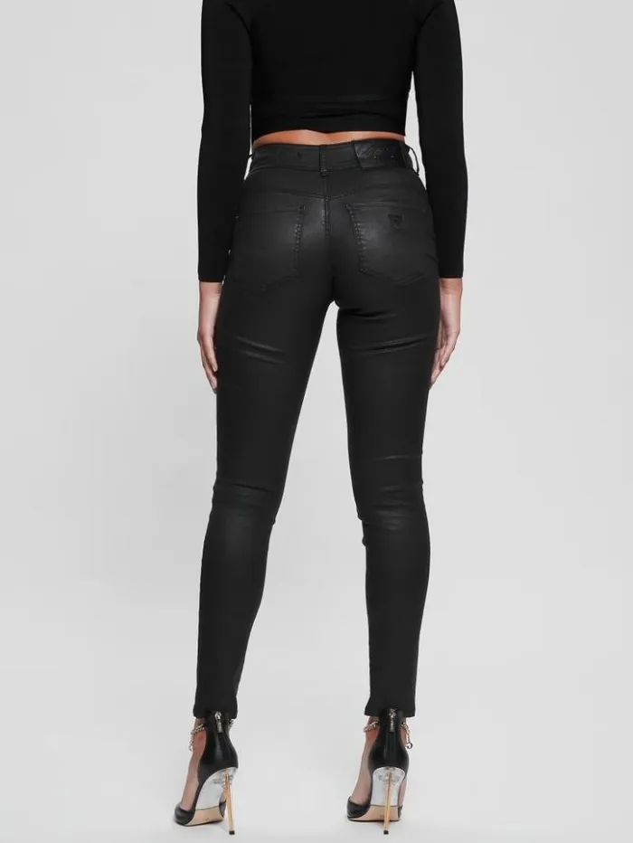 Women GUESS Jeans and Denim HighRise Shape Up Jeans Coated Black