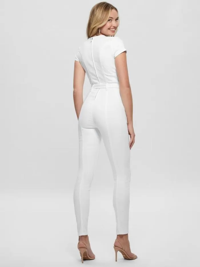 Women GUESS Jeans and Denim Leslie Denim Jumpsuit Pure White