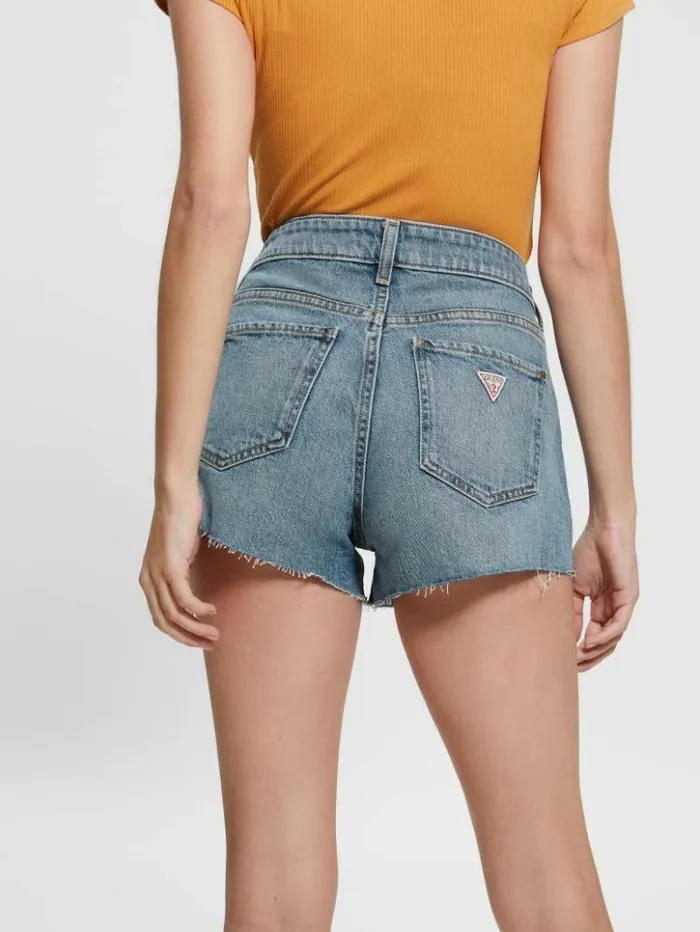 Women GUESS Jeans and Denim Mom Shorts Blue Tortoise