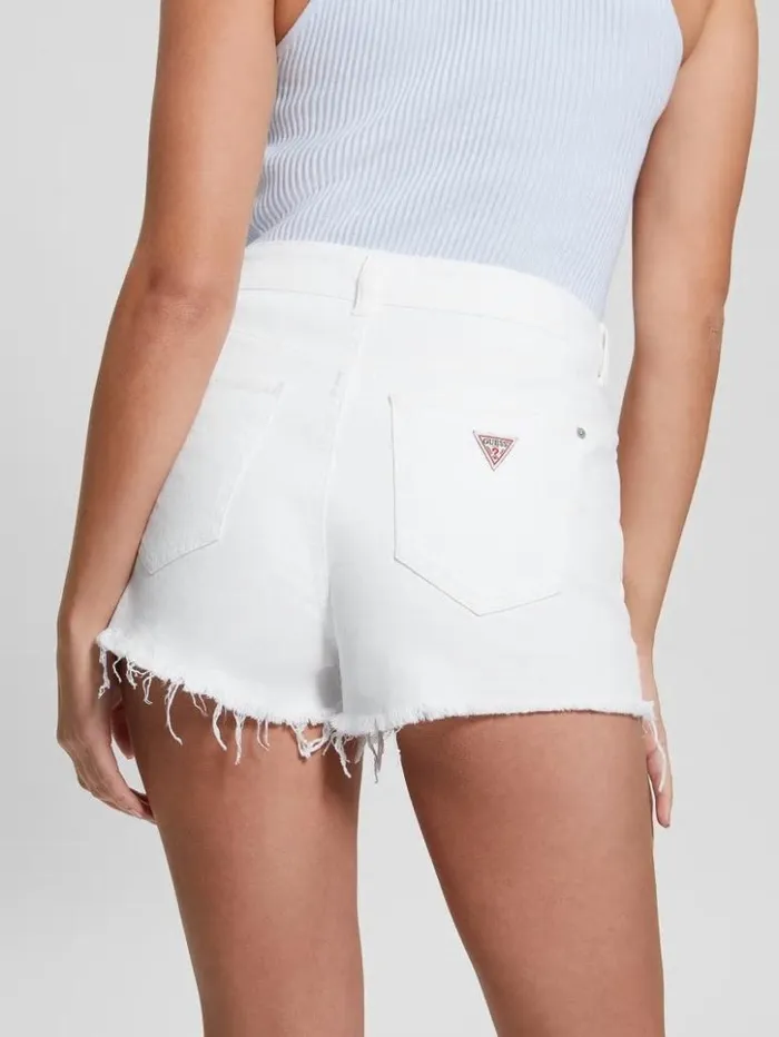 Women GUESS Jeans and Denim Mom Shorts Pure White