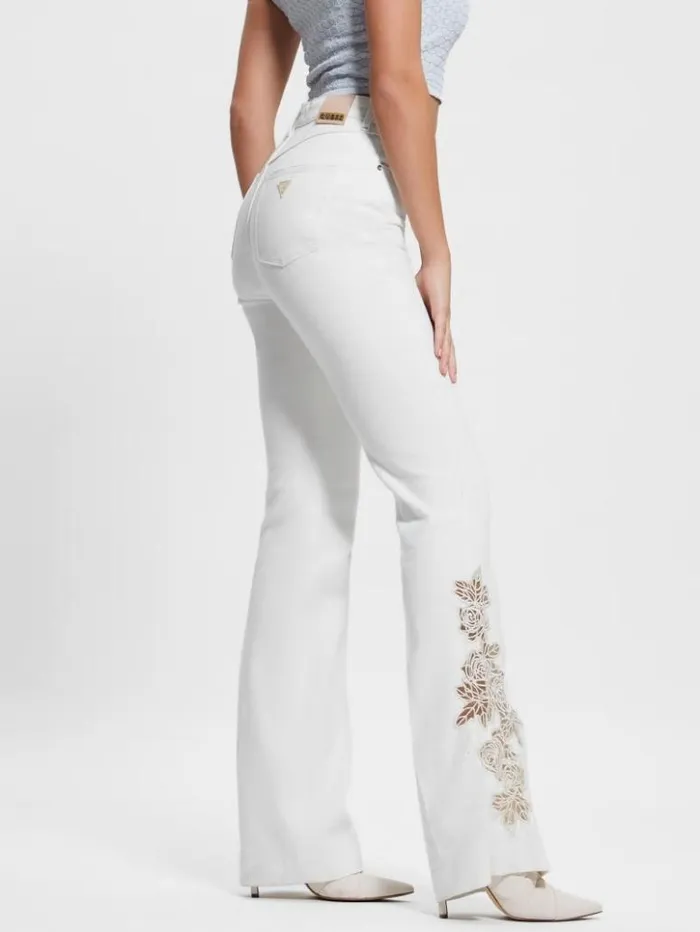 Women GUESS Jeans and Denim Pop 03970s Floral Applique Flared Jeans Passionates Women GUESS Jeans and Denim Pop 03970s Floral Applique Flared Jeans Passionates