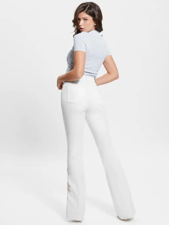 Women GUESS Jeans and Denim Pop 03970s Floral Applique Flared Jeans Passionates Women GUESS Jeans and Denim Pop 03970s Floral Applique Flared Jeans Passionates