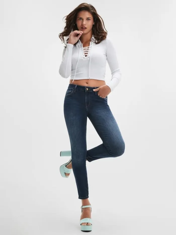 Women GUESS Jeans and Denim Sexy Curve MidRise Skinny Jeans Cumberland