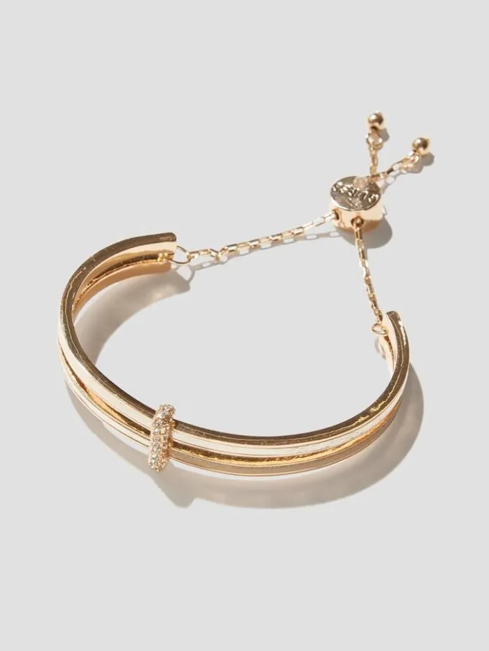 Women GUESS Jewelry GoldTone Bangle Slider Bracelet Gold