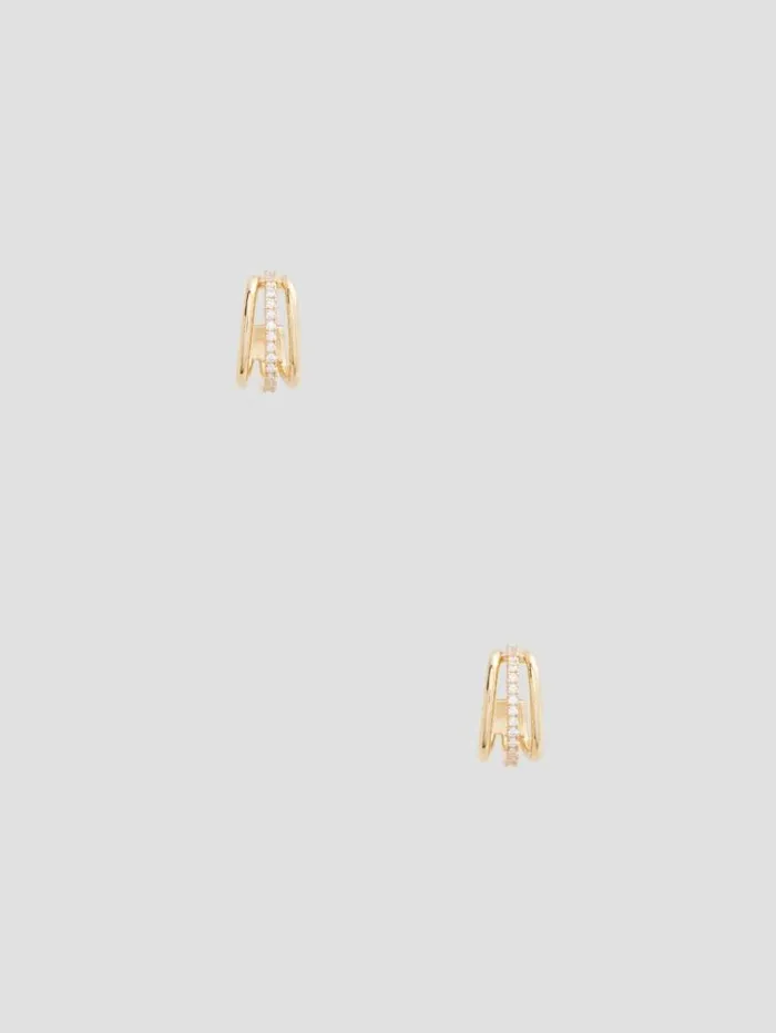 Women GUESS Jewelry GoldTone Square Earrings Gold