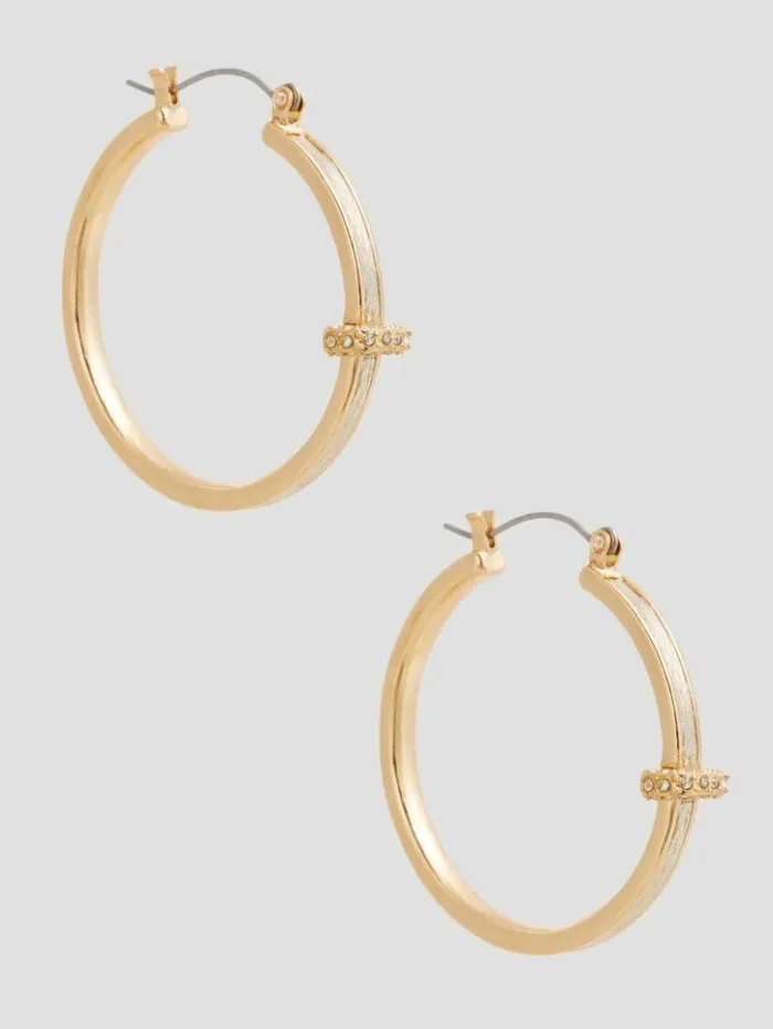Women GUESS Jewelry Metallic GoldTone Hoop Earrings No Description