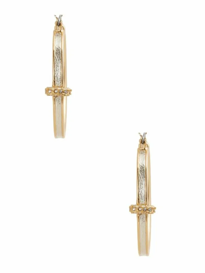 Women GUESS Jewelry Metallic GoldTone Hoop Earrings No Description