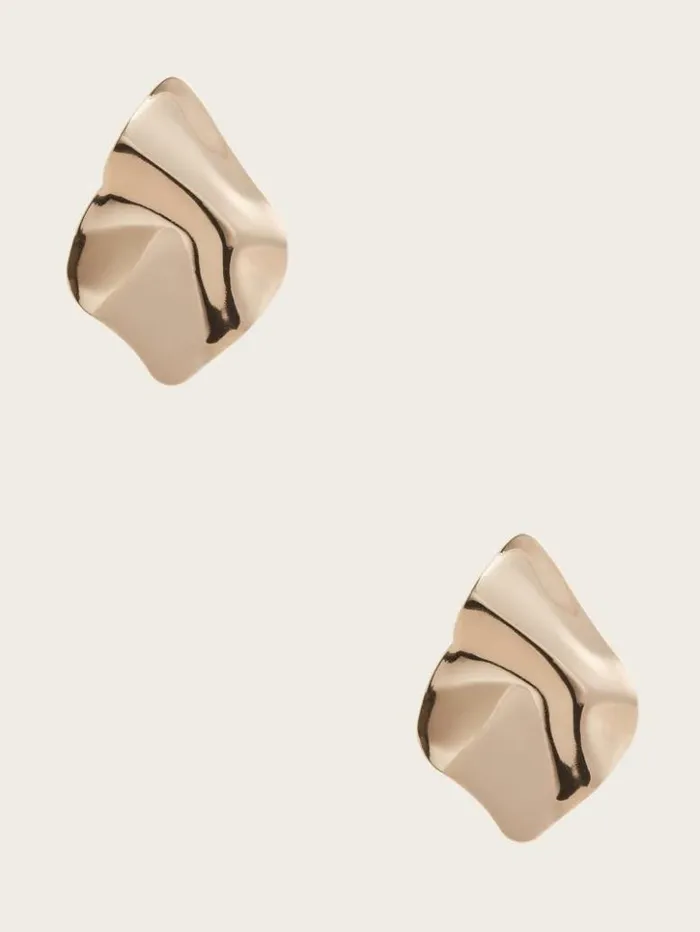 Women GUESS Jewelry Organic Shield Earring Silvergold