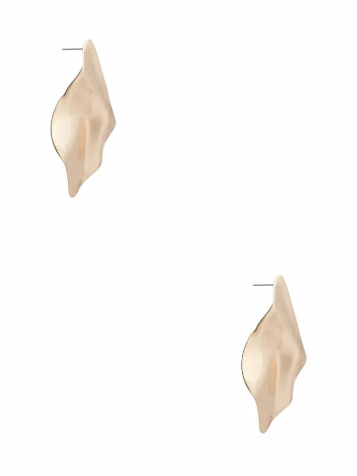 Women GUESS Jewelry Organic Shield Earring Silvergold