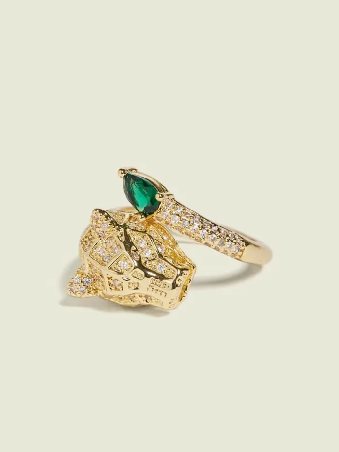Women GUESS Jewelry Panther Ring Single Gold