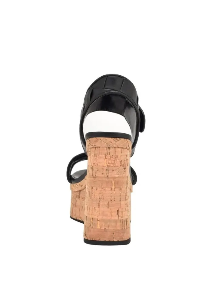 Women GUESS Sandals Cataline Wedge Sandals Black 002