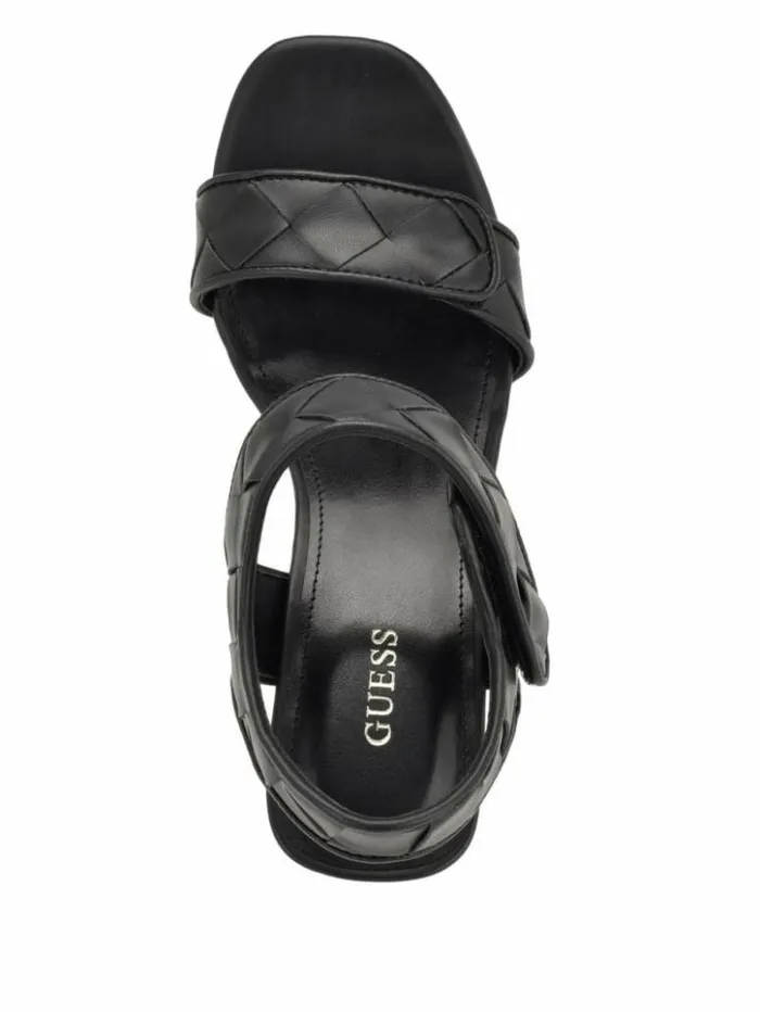 Women GUESS Sandals Cataline Wedge Sandals Black 002