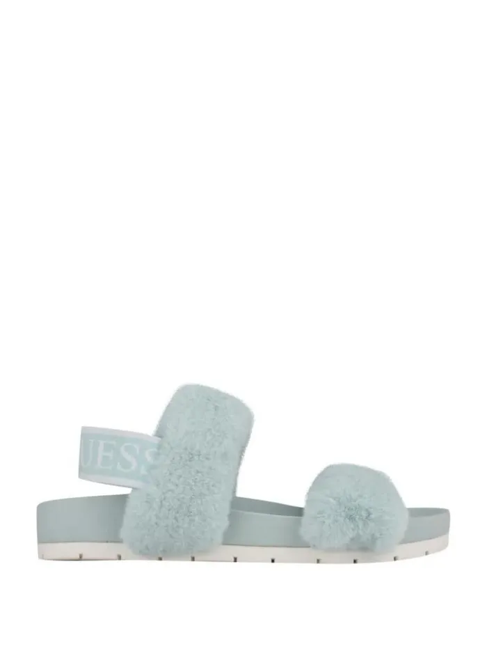 Women GUESS Sandals Fabin FauxFur Sandal Blue