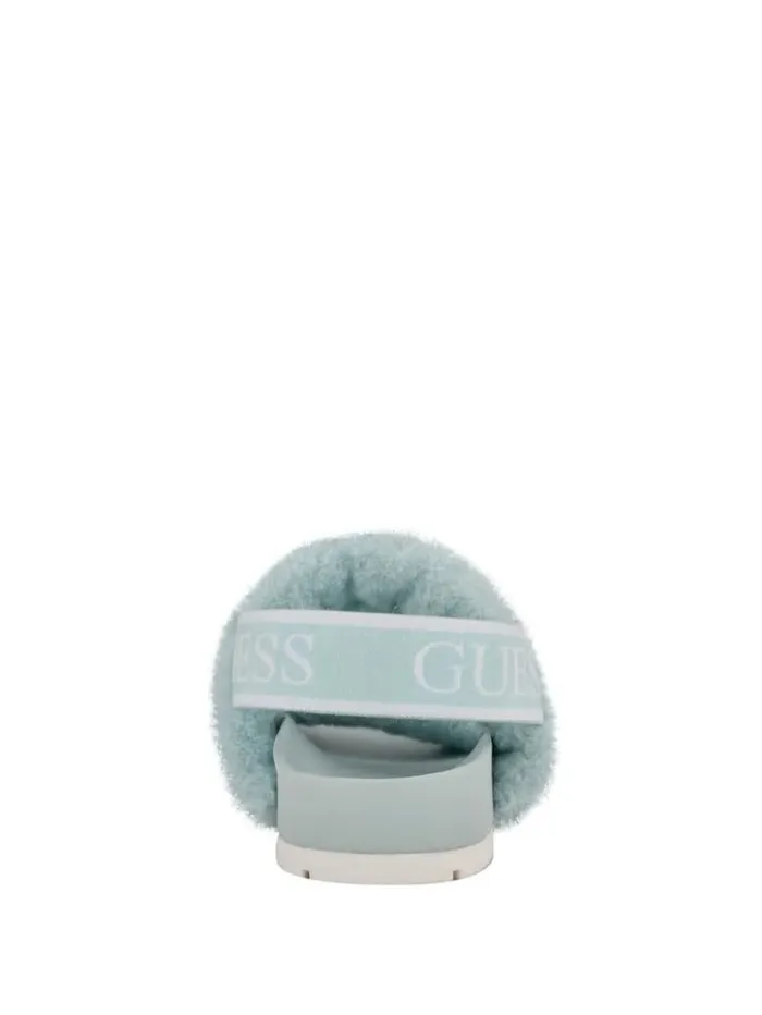 Women GUESS Sandals Fabin FauxFur Sandal Blue