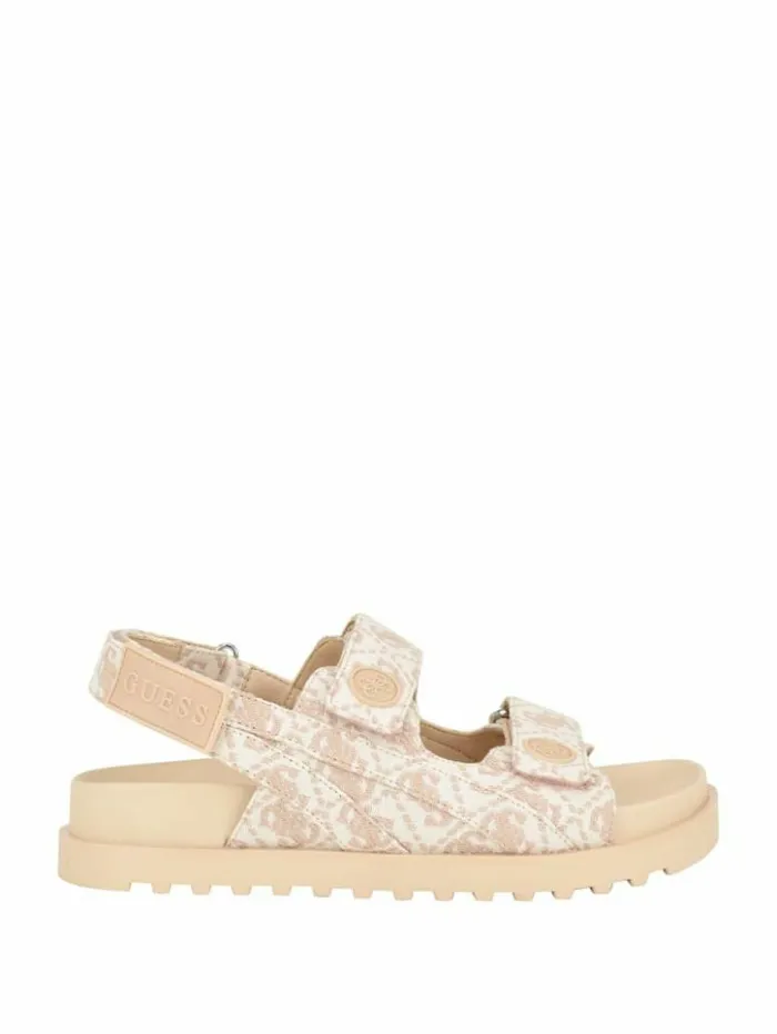 Women GUESS Sandals Fadey Signature Sandals Light Pink 680