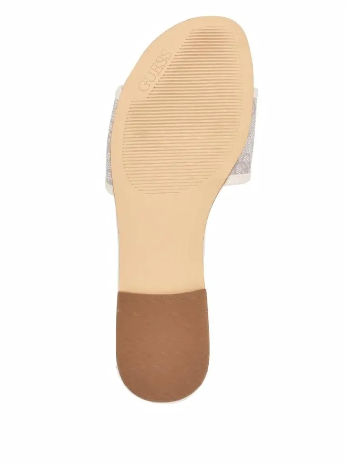 Women GUESS Sandals Hammi Logo Slide Sandals Ivory 150