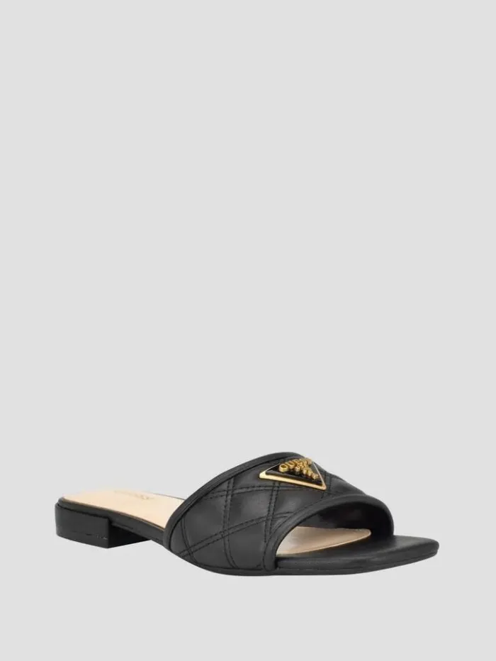 Women GUESS Sandals Tameli Icon Slide Sandals Black 001