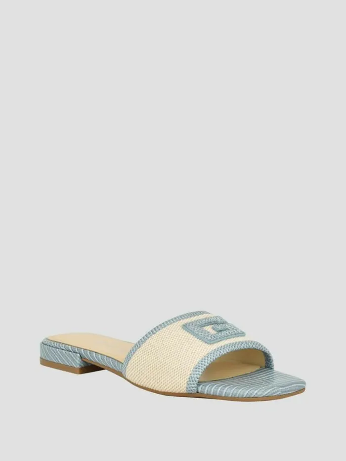 Women GUESS Sandals Tampa Signature G Sandals Light Blue