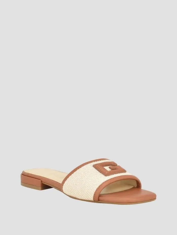 Women GUESS Sandals Tampa Signature G Sandals Medium Natural 101