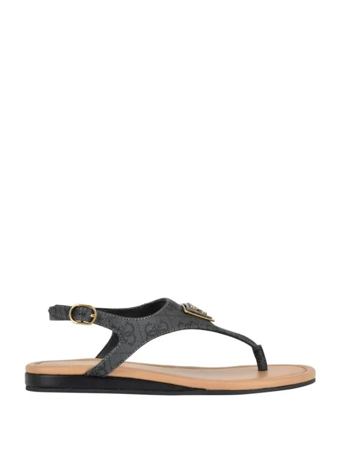Women GUESS Sandals Unali Thong Sandals Black 001