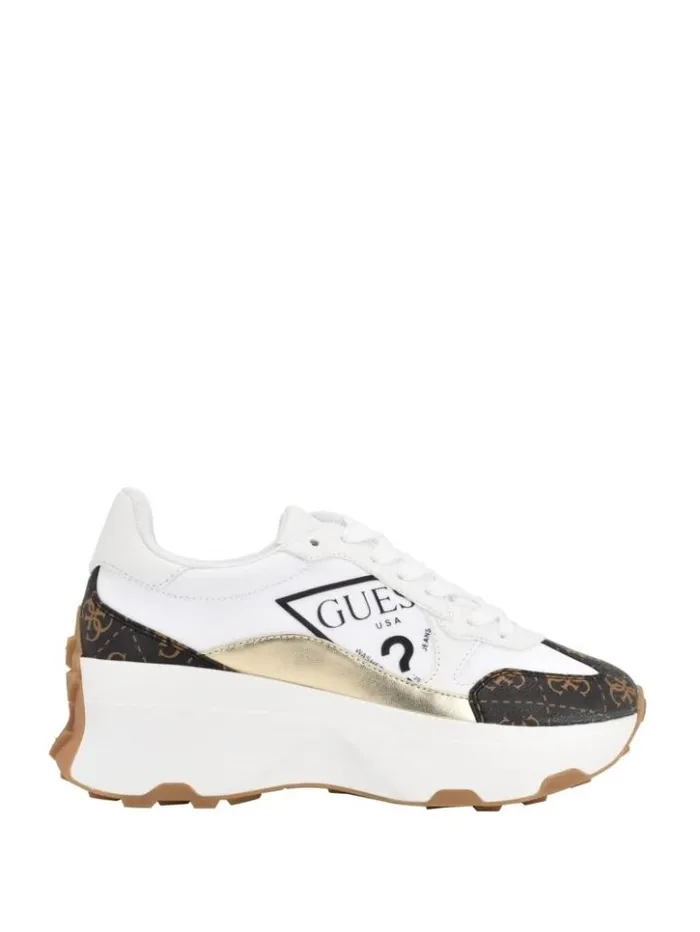 Women GUESS Sneakers Calebb Logo Print Sneakers White
