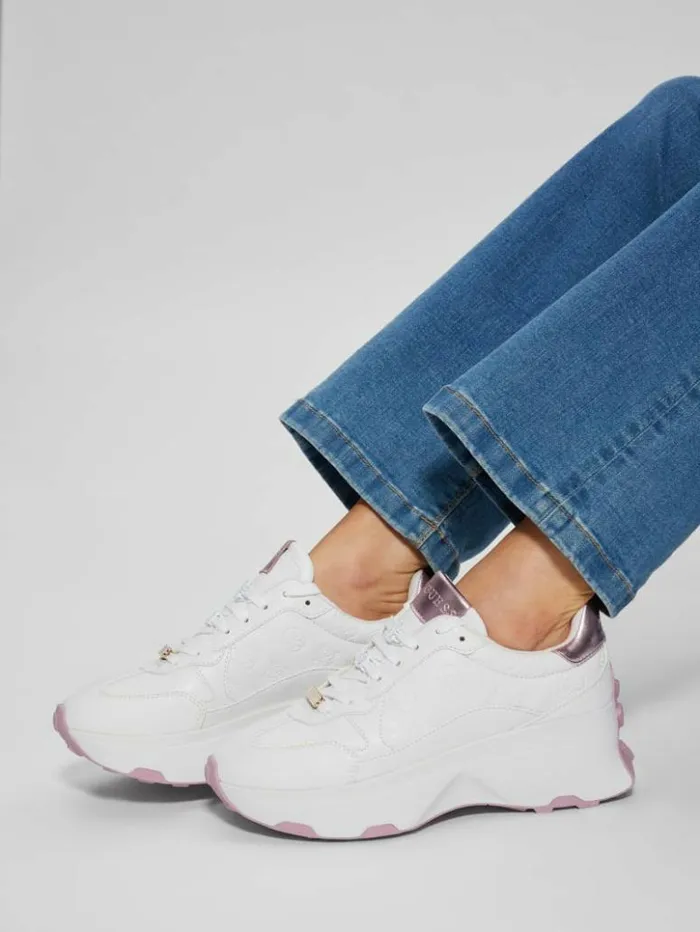 Women GUESS Sneakers Calebb Signature Sneakers White Logo