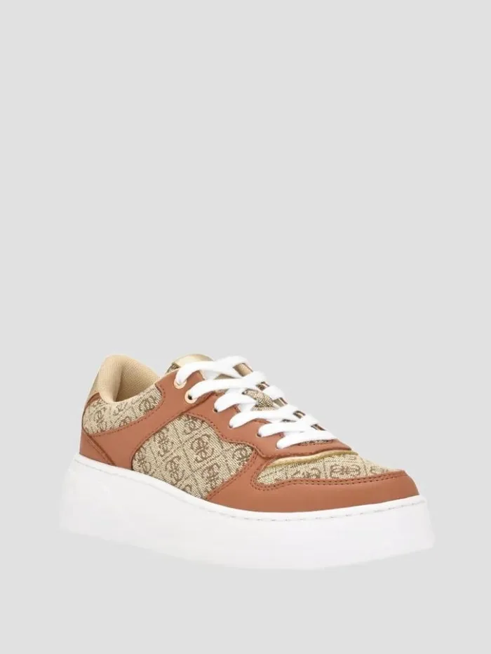 Women GUESS Sneakers Cleva Logo LowTop Sneakers Medium Brown