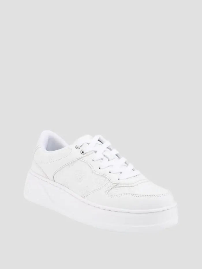 Women GUESS Sneakers Cleva Logo LowTop Sneakers Wht Floral