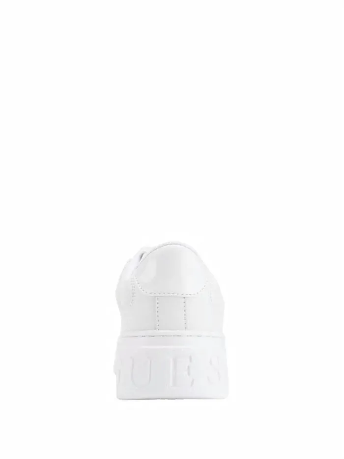 Women GUESS Sneakers Cleva Logo LowTop Sneakers Wht Floral