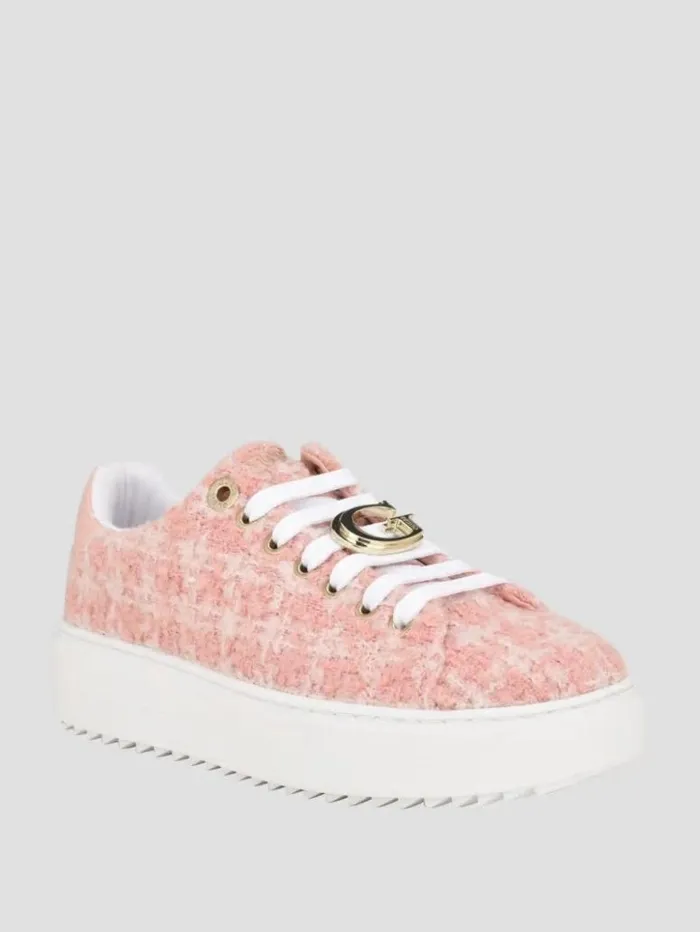 Women GUESS Sneakers Denesa LowTop Tweed Sneakers Medium Pink